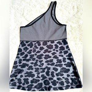 Lululemon Striped Animal Print One Shoulder Tank